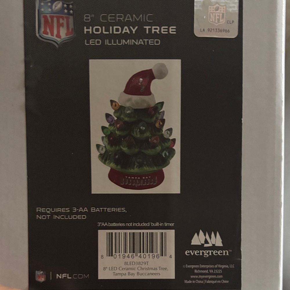 NFL Tampa Bay Buccaneers Ceramic Holiday Tree - Green and Red